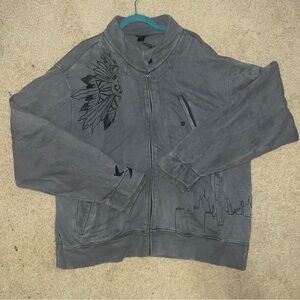 Men's Gray Zip-Up Sweater